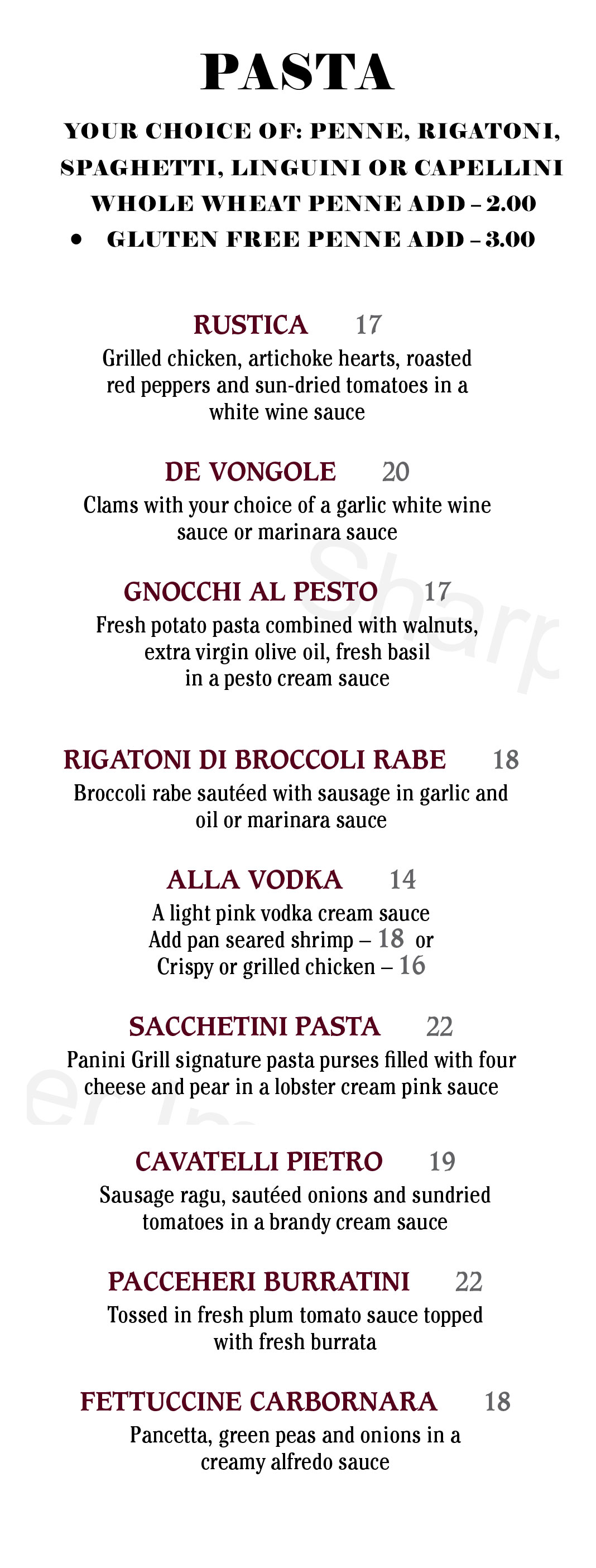menu