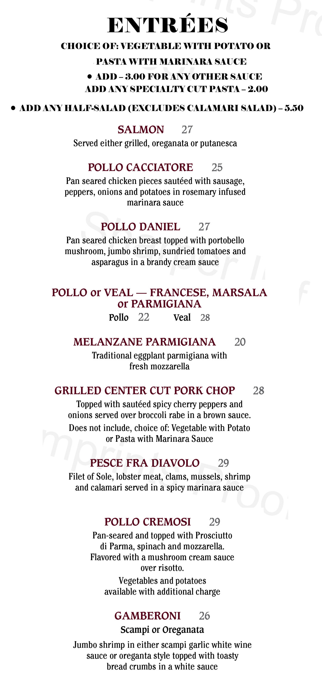 menu