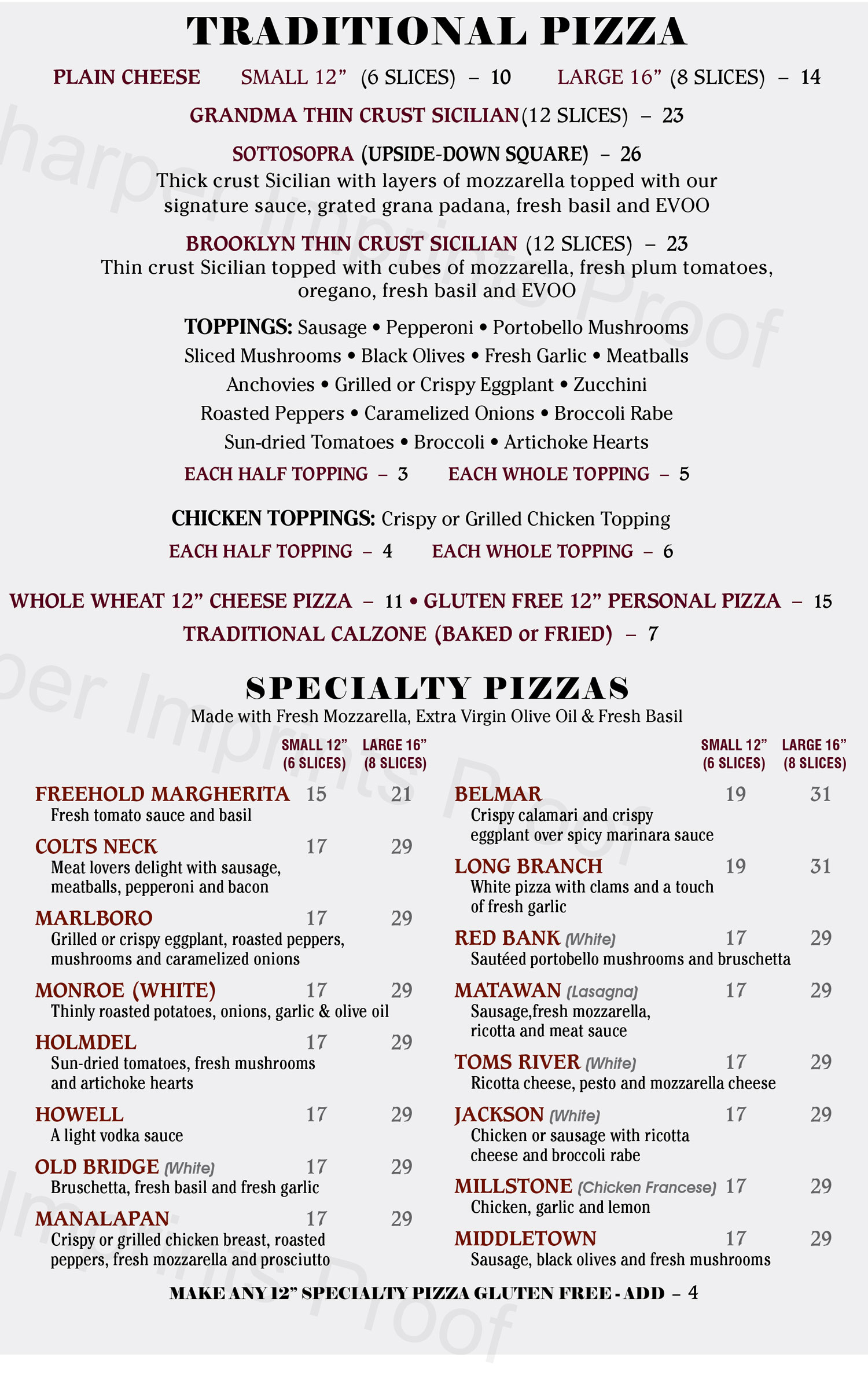 menu