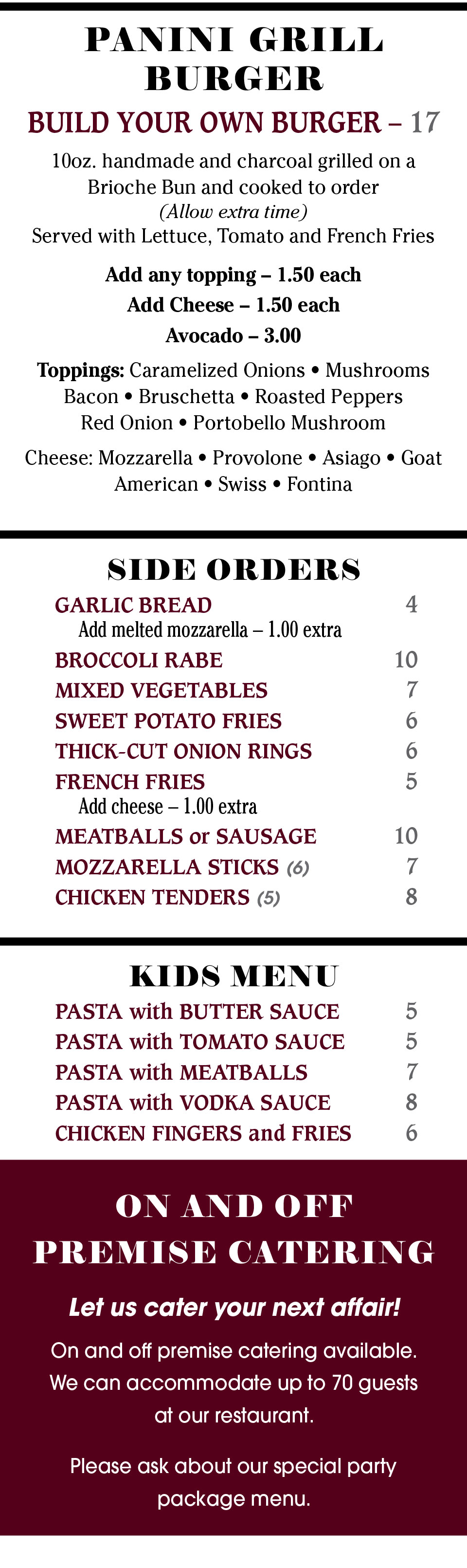 menu